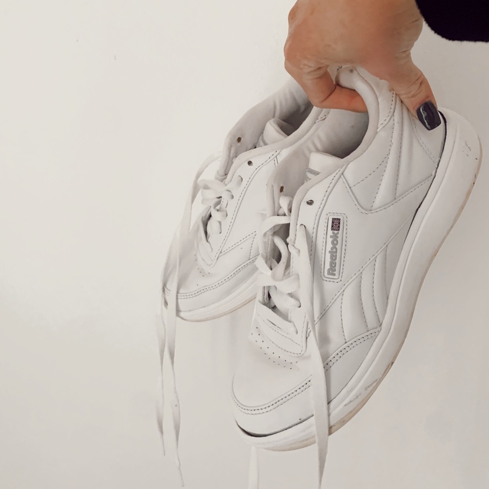 reebok white leather sneaker